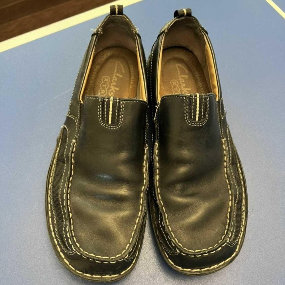 CLARKS MENS SIZE 9 CASUAL DRESS SHOES - BLACK